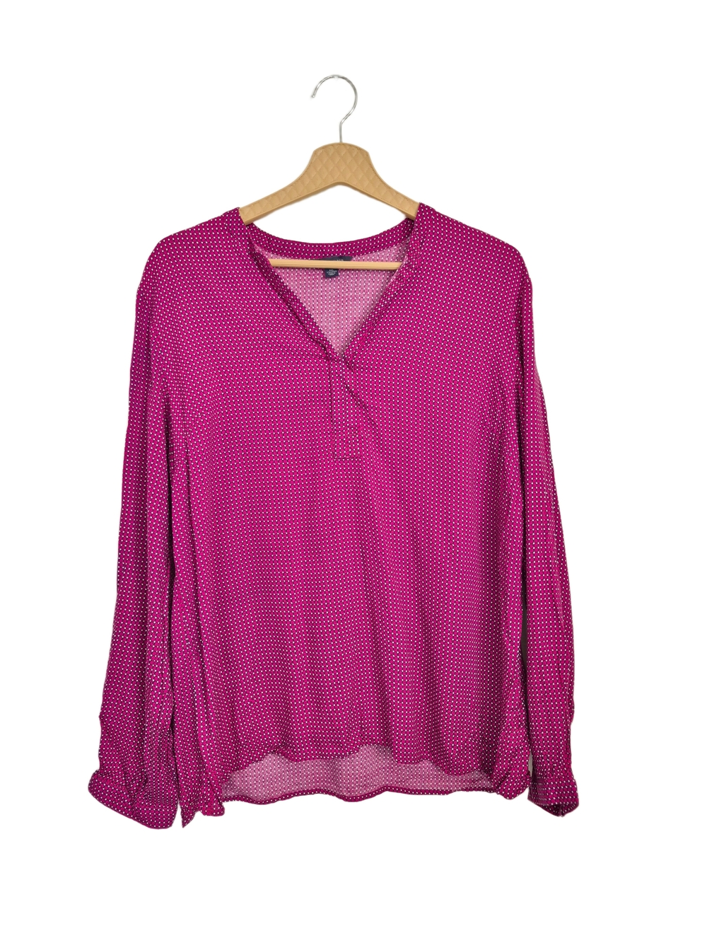 Tommy Hilfiger Pink Polka Dot V-Neck Blouse Size XXL